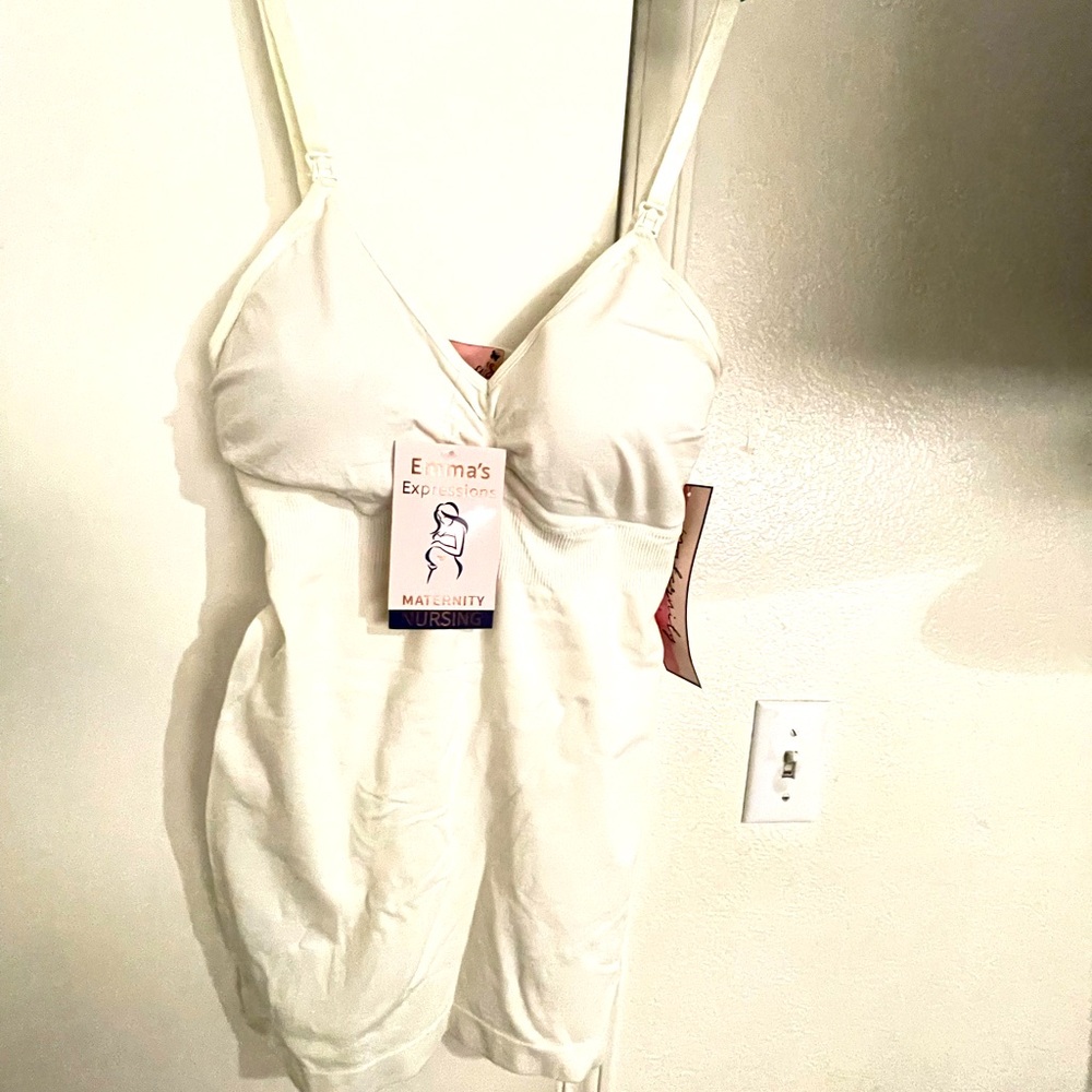 White Maternity Nursing blouse with straps new with tags, good for any occasion.